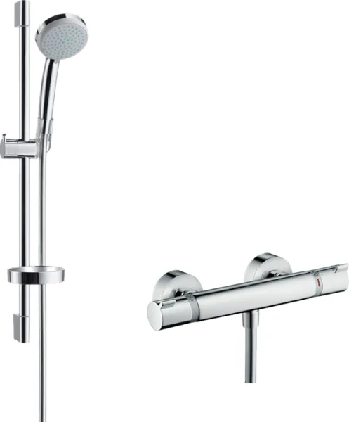 Hansgrohe Croma 100 dusjsett med Ecostat Comfort dusjkran, krom